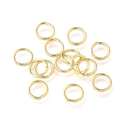 Настоящее золото 18K Латунные кольца прыжок открыт, долговечный, без кадмия и без свинца, стойки покрытие, реальный 18 k позолоченный, 8x1 мм, внутренний диаметр: 6 мм