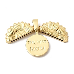 Настоящее золото 18K Открывающиеся латунные подвески, , долговечный, стойки покрытие, без кадмия и без свинца, реальный 18 k позолоченный, 20x19x4 мм, отверстие : 3x4 мм