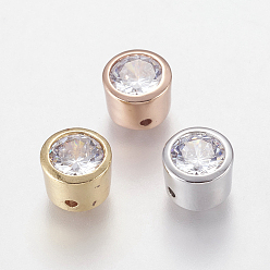 (52) Непрозрачная лаванда Латунные микро проложить кубического циркония бусы, плоско-круглые, никель свободный и свинец и кадмий освобождают, прозрачные, разноцветные, 8x6 мм, отверстие : 1 мм