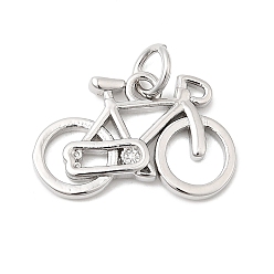 Платина Латунные подвески, с целью перехода в кольце, велосипедные прелести, стойки покрытие, долговечный, без свинца и без кадмия, платина, 11.5x18.5x2.5 мм, отверстие : 3.5 мм