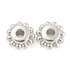 Платина CCB пластиковые шарики, цветок, платина, 17x9 мм, отверстие : 5 мм