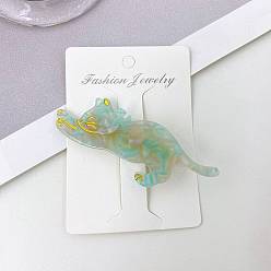 Бирюза Заколки для волос из кожи аллигатора в форме кошки из ацетата целлюлозы (смола), для женщин девушек, бирюзовые, 80x35 мм