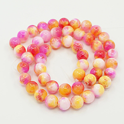 Gold Natural Persian Jade Beads Strands, Dyed, Round, Gold, 10mm, Hole: 1mm, about 38pcs/strand, 16 inch
