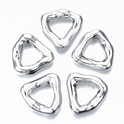 Platinum CCB Plastic Linkings Rings, Triangle, Platinum, 22x23x6mm, Inner Diameter: 11x12mm