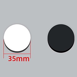 Черный Резиновые магниты на холодильник, самослипание, плоско-круглые, чёрные, 35x1 мм