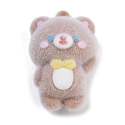 Верблюжий Кулоны из флокированной смолы, бурый медведь, верблюжие, 50.5x33x29 мм, отверстие : 3 мм