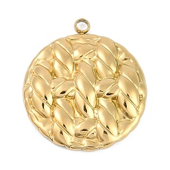 Настоящее золото 18K 304 подвески из нержавеющей стали, плоский круглый шарм, ионное покрытие (ip), реальный 18 k позолоченный, 25x22x4 мм, отверстие : 1.6 мм