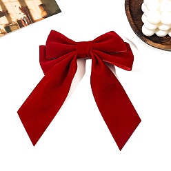 (123L) Белый крем непрозрачный блеск Заколки для волос из бархатной кожи аллигатора, аксессуары для волос для женщин и девочек, бантом, огнеупорный кирпич, 150 мм