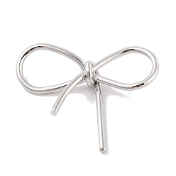 Нержавеющая Сталь Цвет Не тускнеет 304 подвески-соединители из нержавеющей стали, бантом, цвет нержавеющей стали, 30.5x37.5x7.5 мм, отверстие: 10x14.5 мм