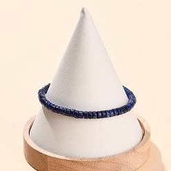 Ляпис-Лазурь Природные лазурит бисером растянуть браслеты, плоско-круглые, бусины : 5x2.5 мм, внутренний диаметр: 2-1/4 дюйм (5.8 см)