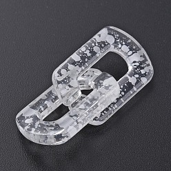 White Transparent Acrylic Linking Rings, Quick Link Connectors, for Cable Chains Making, Twist Oval, White, 30.5x20.5x4mm, Inner Diameter: 8x18mm
