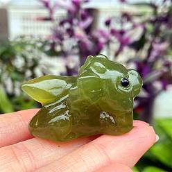 Зеленый Нефрит Статуэтки из натурального нефрита, резные статуэтки для украшения домашнего рабочего стола, дракон, 40 мм