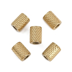 Настоящее золото 18K 304 из нержавеющей стали бусы, ионное покрытие (ip), колонка, реальный 18 k позолоченный, 8x5.5 мм, отверстие : 2.5 мм