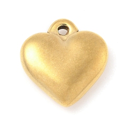 Золотой 304 из нержавеющей стали сердце кулоны, 17x16x5 мм, отверстие : 1.5 мм