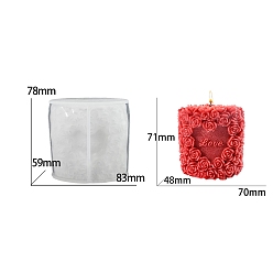 Белый Силиконовые формы на тему Дня святого Валентина, формы для свечей, формы для литья гипсовой смолы, колонке с цветком, белые, 8.3x5.9x7.8 см