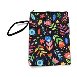 Разноцветный Обложки для книг из полиэстера с цветочным принтом и застежкой-молнией, прямоугольный чехол для книг, с ремешком на запястье, красочный, 300x219x6.5 мм