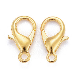 Golden Zinc Alloy Lobster Claw Clasps, Parrot Trigger Clasps, Cadmium Free & Nickel Free & Lead Free, Golden, 12x6mm, Hole: 1.2mm