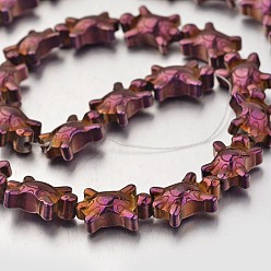 С Фиолетовым Покрытием Гальванизировать немагнитных синтетический гематит нитей бисера, черепаха, с фиолетовым покрытием, 14x9x5 мм, отверстие : 1 мм, около 30 шт / нитка, 15.7 дюйм