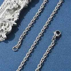 Нержавеющая Сталь Цвет Устойчивый к потускнению 304 изготовление ожерелий из нержавеющей стали, с карабин-лобстерами , цвет нержавеющей стали, 23.6 дюйм (59.9 см)