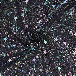 Black 1 Yard Star Polyester Mesh Fabric, DIY Clothing Accesories, Black, 1680x0.2mm