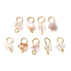 (52) Непрозрачная лаванда Подвески-соединители с треугольными звеньями из гальванического стекла, с золотым оттенком 304 двойные петли из нержавеющей стали, разноцветные, 10.5~11x4.5~6x4~4.5 мм, отверстия : 1.6 mm и 3 мм