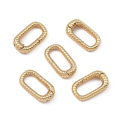Real 18K Gold Plated SHEGRACE Brass Spring Gate Rings, Twisted Rectangle, Lead Free & Cadmium Free & Nickel Free, Real 18K Gold Plated, 15x8.5x3.5mm