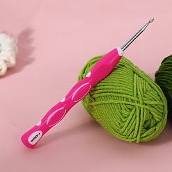 Темно-Розовый Алюминий крючки, с ручкой TPR, темно-розовыми, 160 мм