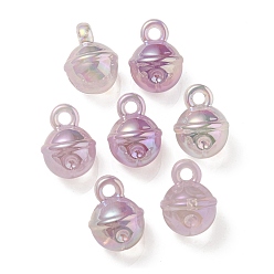 лаванда УФ-покрытие радужных переливающихся акриловых подвесок, колокол, лаванда, 20.5x15.5 мм, отверстие : 3.5 мм