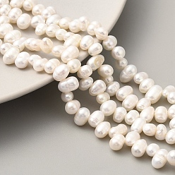 Old Lace Natural Cultured Freshwater Pearl Beads Strands, Top Drilled, Rice, Grade 3A++, Old Lace, 4~5mm, Hole: 0.5mm, about 43pcs/strand, 7.09 inch(18cm)