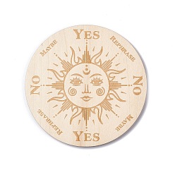 Солнце Деревянные резные коврики для чашек, термостойкие коврики для горшков, маятниковая доска на тему таро, для домашней кухни, плоско-круглые, рисунок солнца, 100x3 мм