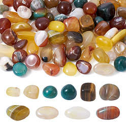 (52) Непрозрачная лаванда 500г окрашенные и нагретые натуральные бусины из агата, без отверстия , самородки, разноцветные, 16~20 мм