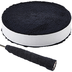 Negro 5 Cinta de agarre para raqueta de tenis y bádminton de fibras superfinas de pelo largo m, cinta de toalla absorbente, negro, 30 mm
