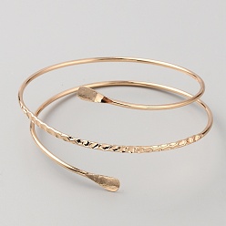 Золотой Железный браслет с тремя петлями для женщин, золотые, внутренний диаметр: 3-1/8~3-3/8 дюйм (8~8.6 см)