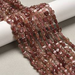 Клубничный Кварц Природного кварца клубники нитей бисера, сердце, 5.5x6~6.5x2.5~3 мм, отверстие : 0.7 мм, около 69~72 шт / нитка, 14.88~15.2 (37.8~38.6 см)