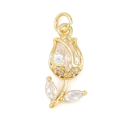 Прозрачный Латунные микропаве прозрачные подвески с фианитом, , долговечный, стойки покрытие, без свинца и без кадмия, золотые, прозрачные, 20x9.5x5 мм, Перейти кольцо: 5x1 мм, внутренний диаметр: 3 мм