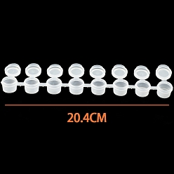 Белый Пластиковые краски горшки полоски, горшки мини-пустые стаканчики для краски с крышками, для художественных промыслов акварельный пигмент, белые, 20.4 см, емкость: 2 мл (0.07 жидких унций)
