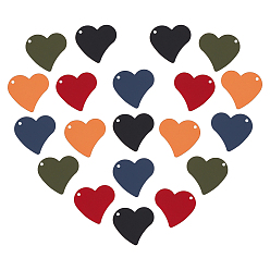 Mixed Color 30Pcs 5 Colors Iron Enamel Plated Pendants, Heart, Mixed Color, 6pcs/color