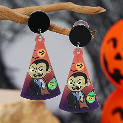 Треугольник Акриловые болтаться серьги стержня, платина, треугольные, 56x25 мм