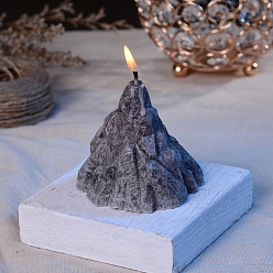 Light Grey Paraffin Candles, Iceberg Shaped Smokeless Candles, Decorations for Wedding, Party and Christmas, Light Grey, 73x77x73mm