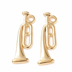 Golden 304 Stainless Steel Pendants, Alto Horn Shape, Golden, 20x6x1.5mm, Hole: 1.6mm