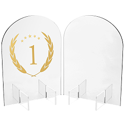 Silver Acrylic Blank Table Sign, Arch-shaped, Silver, 130x79.8x179mm, 3pcs/set