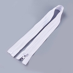 Белый Аксессуары для одежды, нейлоновая и смоляная молния, со съемником молнии сплава, Компоненты застежки-молнии, белые, 57.5x3.3 см