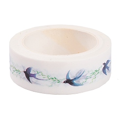 Vogel Dekorative Papierbänder, Klebebänder, für DIY Scrapbooking liefern Geschenkdekoration, Vogelmuster, 1.5x4.4 cm, 7 m / Rolle