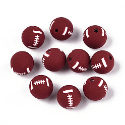 Rugby Бусины из полимерной глины , игры с мячом, регби, 8 мм, отверстие : 1.4~1.6 мм