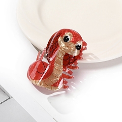 (123L) Белый крем непрозрачный блеск Заколки для волос в форме когтей из ацетата целлюлозы, змея, аксессуары для волос для женщин и девочек, огнеупорный кирпич, 79x62 мм