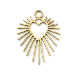 Золотой 201 подвески из нержавеющей стали, шарма сердца, золотые, 26.5x20.5x1 мм, отверстие : 2.5 мм