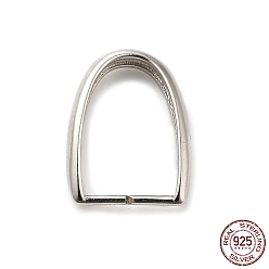 Платинированный Родиевое покрытие 925 стержни для ледорубов из стерлингового серебра, Реальная платина, 12x8.5x3.5 мм, штифты : 0.8 мм