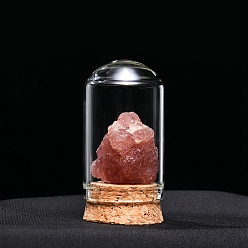 Клубничный Кварц Необработанные натуральные украшения из клубничных кварцевых самородков, Стеклянные и деревянные колокольчики, образцы минералов, статуи для домашнего настольного украшения по фэн-шуй, 55x35 мм