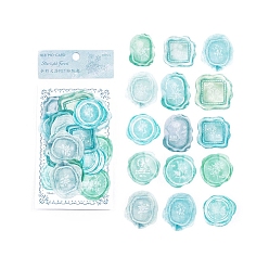 Светлый Морско-зеленый 30 шт. 15 стили наклейки для домашних животных с восковой печатью, Самоклеящиеся сургучные наклейки для свадебных приглашений, конвертов на день Святого Валентина, подарочная упаковка, скрапбукинг, светло-зеленый, упаковка: 130x80x3.5мм, 2 шт / стиль