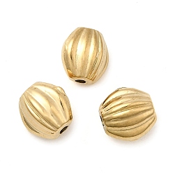 Настоящее золото 18K 304 из нержавеющей стали бусы, ионное покрытие (ip), тыква, реальный 18 k позолоченный, 8x8x6.5 мм, отверстие : 1.4 мм